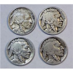 4 strong date semi-key  Buffalo nickels GS bid = $74