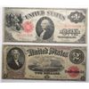 Image 1 : 1917 $1 and $2  US note  VG