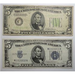 1934 green seal $5 FR note VG/F  very scarce