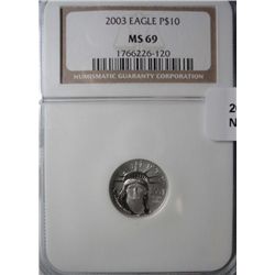 2003 platinum  $10 Eagle NGC69