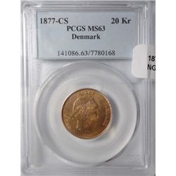 1877 CS 20 kroner Denmark NGC63