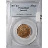 Image 1 : 1877 CS 20 kroner Denmark NGC63