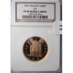 1997 Macao 1000 patacas  NGC69 ULTRA CAMEO