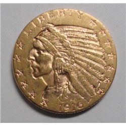 1916S $5 Gold Indian XF