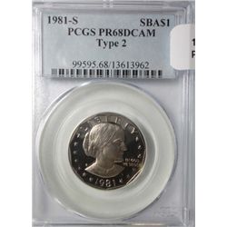 1981S T2 SBA $  PCGS PR68DCAM