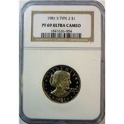 1981S SBA $  T2  NGC PR69 ULTRA CAMEO