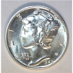 1945 MERCURY DIME MS-65 BLAST WHITE