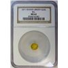 Image 1 : 1871 CALIFORNIA GOLD 25 CENT ROUND BG-838 NGC MS-62