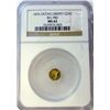 Image 1 : 1876 CALIFORNIA GOLD OCTAGONAL 25 CENT BG-780 NGC MS-62