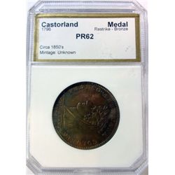 CASTORLAND MEDAL BRONZE RESTRIKE PCI PROOF-62