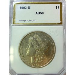 1903-S MORGAN DOLLAR PCI AU-50