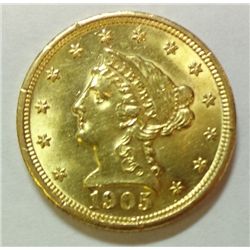 1905 $2.5 GOLD LIBERTY MS-63