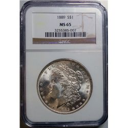 1889 MORGAN DOLLAR NGC MS-65