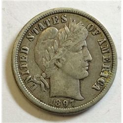 1897-O BARBER DIME ORIGINAL VF-XF VERY , VERY HARD TO FIND COIN!