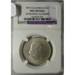 1893 COLUMBIAN COMMEMORATIVE HALF NGC UNC DETAILS