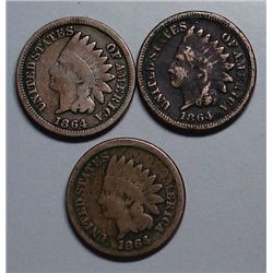 1864 - CN INDIAN CENT LOT G-VG