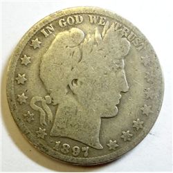 1897-O BARBER HALF NICE GOOD, RARE!