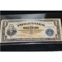 1922 Philippines One Peso Foreign Bank Note, Victory Series