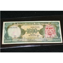 1979 Ecuador 1000 Mil Sucres Foreign Bank Note
