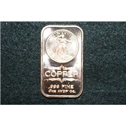 2012 Copper Ingot, .999 Fine 1 Oz.