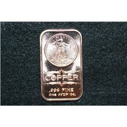 2012 Copper Ingot, .999 Fine 1 Oz.