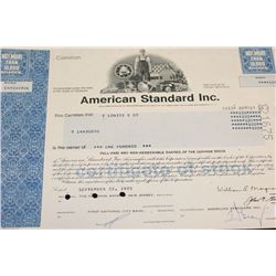 American Standard Inc. Stock Certificate dated 1975