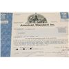 Image 1 : American Standard Inc. Stock Certificate dated 1975