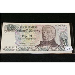 Argentina 5 Pesos Foreign Bank Note