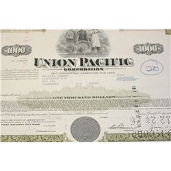 Union Pacific Corp. Stock Certificate dated 1969