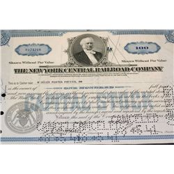 The New York Central Railroad Co. Stock Certificate dated 1941