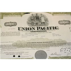 Union Pacific Corp. Stock Certificate dated 1969