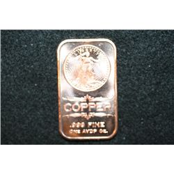 2012 Copper Ingot, .999 Fine 1 Oz.