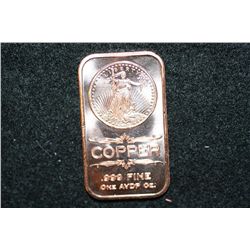 2012 Copper Ingot, .999 Fine 1 Oz.