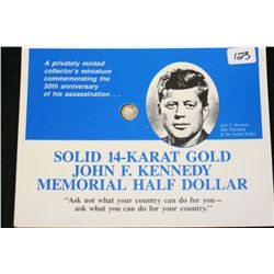 1993 Solid 14K Gold JFK Miniature Memorial Half Dollar