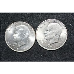 1971-D & 1972-D Eisenhower $1, lot of 2