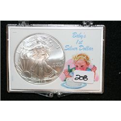 2010 Silver Eagle Dollar with Baby's First Silver Dollar Holder