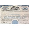 Image 1 : Lehigh Valley Railroad Co. Stock Certificate dated 1957