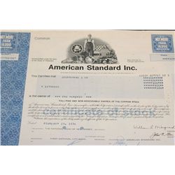 American Standard Inc. Stock Certificate dated 1976