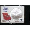 Image 1 : 2010 Silver Eagle $1, "Happy Father's Day"