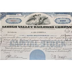 Lehigh Valley Railroad Co. Stock Certificate dated 1957