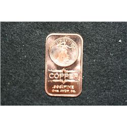 2012 Copper Ingot, .999 Fine 1 Oz.