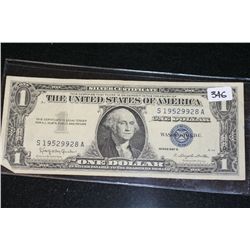 1957-B US Silver Certificate $1, Blue Seal, #S19529928A
