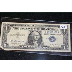 1957-B US Silver Certificate $1, Blue Seal, #S19529928A