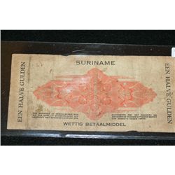 1942 Suriname Zilverbon Groot Een  Halve Gulden 50 Ct. Foreign Bank Note