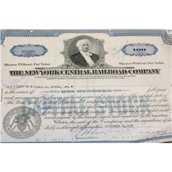 The New York Central Railroad Co. Stock Certificate dated 1937