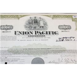 Union Pacific Corp. Stock Certificate dated 1969