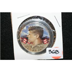 1967 Kennedy Half Dollar w/Enamel Painted Front