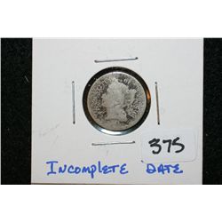 1865 Three Cent Piece, Incomplete Date