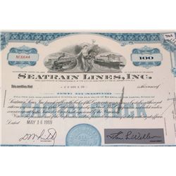 Seatrain Lines Inc. Stock Certificate dated 1959