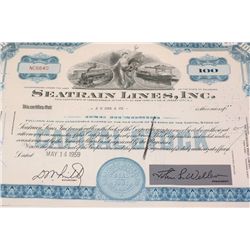 Seatrain Lines Inc. Stock Certificate dated 1959